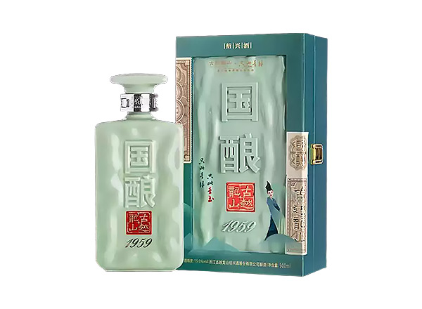 广州古越龙山黄酒回收国酿1959青玉只此青绿联名款二十年陈酿黄酒礼盒行情价格