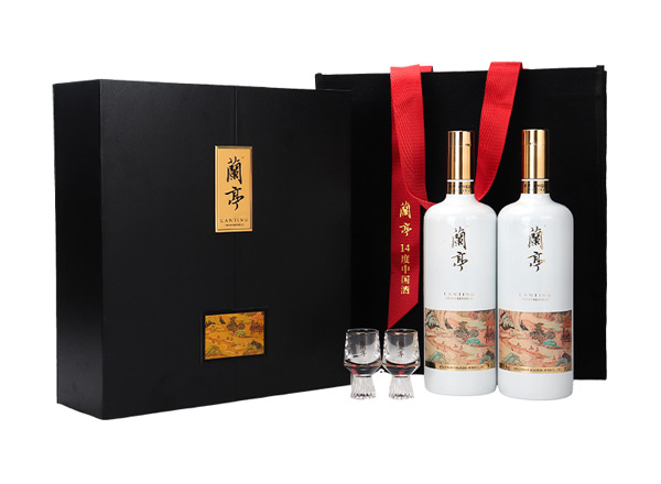 广州会稽山兰亭黄酒回收兰亭二十年陈酿1L*2礼盒装